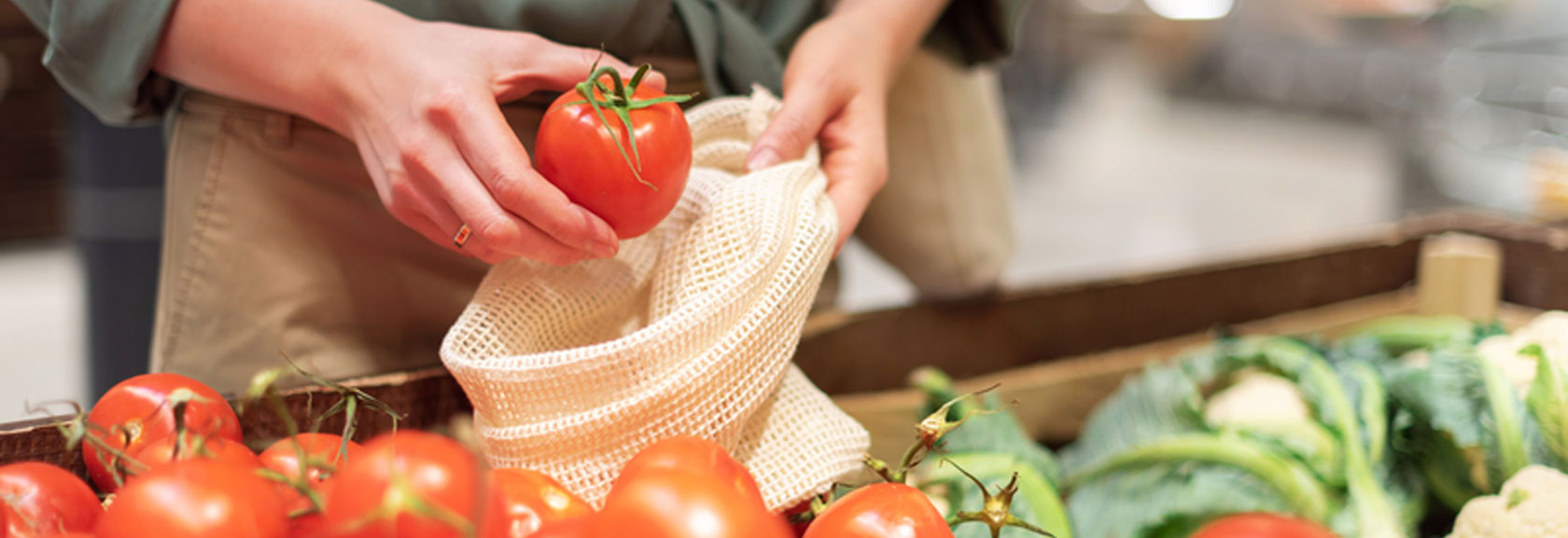 hand picking red tomato